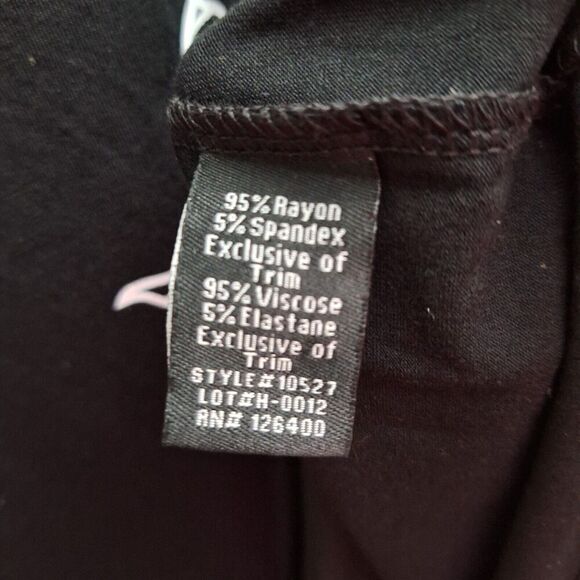 ANTTHONY Knit Top Blouse Plus 3X Black White Floral 3/4 Sleeve Stretch Scoop NWT - Picture 5 of 5